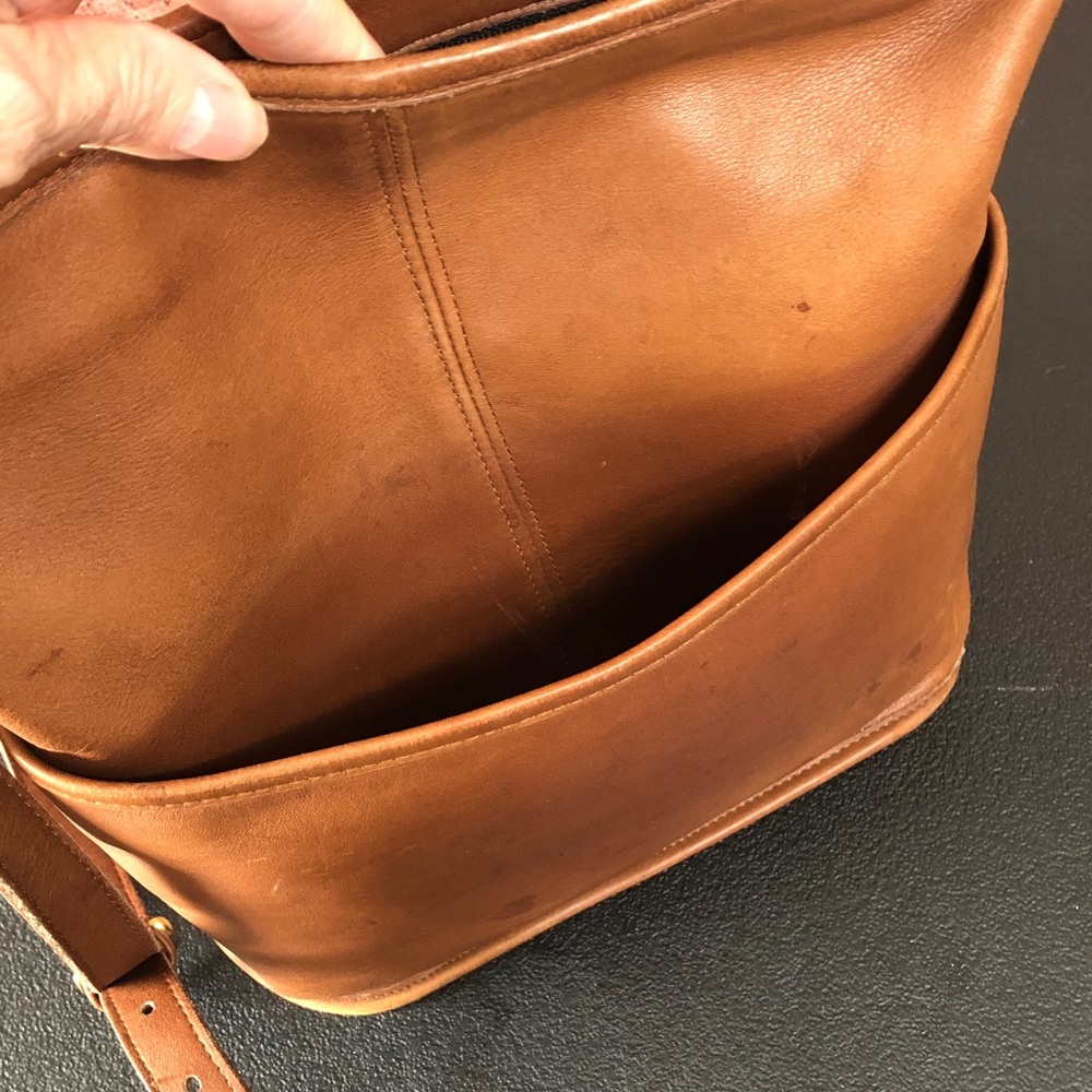 Vintage Coach Bleeker Feeder Bucket Bag British Tan Crossbody Shoulder - Picture 14 of 15